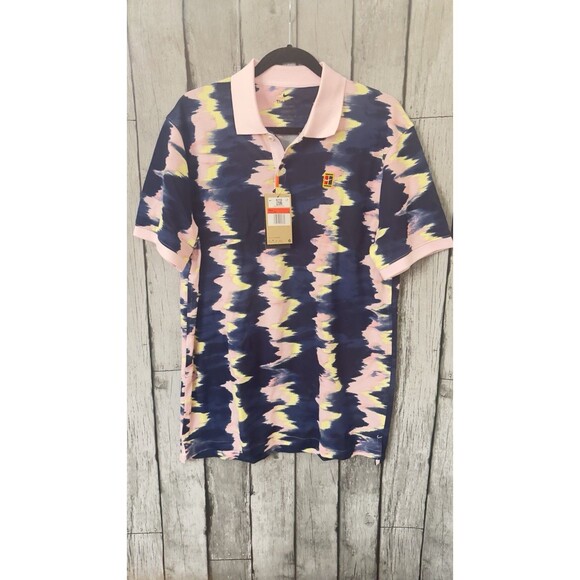 NWT Nike Polo DriFit Tie Dye Blue/Pink Tennis Shirt Men’s Size Large DV8915-663 - Picture 1 of 4